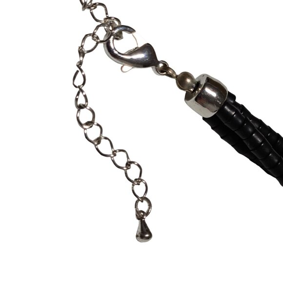 Boho Beaded Chunky Necklace Multi Strand Brown Black Beads Fashion Jewelry Women - Picture 3 of 5